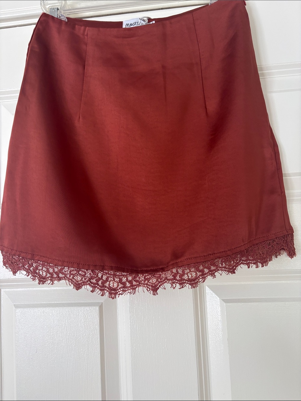 Princess Polly Lace-Trim Mini Skirt in Rusty Terracotta